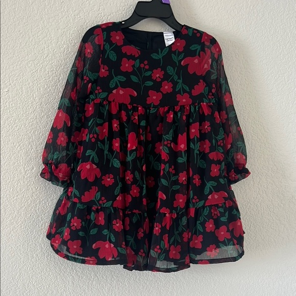 Carter’s Floral Sheer Sleeve Dress - Picture 1 of 15